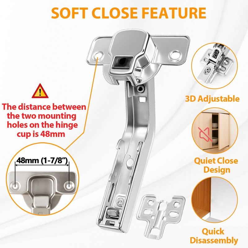 TamBee 135 Degree Lazy Susan Hinge, 48mm Corner Kitchen Cabinet