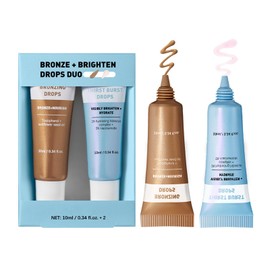 Bronzing Drops & Thirst Burst Drops Duo - Nourish Cream Bronzer Drop - Brighten Thirst Burst Hydration drops - Sunless Tanning For Sunkissed Glow - With Hyaluronic Acid & 5% Niacinamide