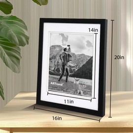 ARTrend 4 PACK Artrend 16x20 Picture Frame Display Pictures 11x14 w/ Mat Black Plexi