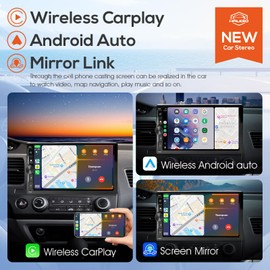 Haudio 7" Double Din Car Stereo with Wireless CarPlay/Android Auto, HD Touchscreen Car Radio with 2+64GB, Mirror Link, Backup Camera, GPS Navigation, WiFi, Bluetooth 4.1, FM/AM