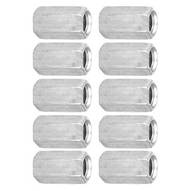 10Pcs M8 Tuerca de varilla larga Tuerca de acoplamiento hexagonal Sujetadores roscados(M8*20)