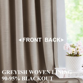 Vision Home Mocha Tan Velvet Pinch Pleated Blackout Curtains 95% Room Darkening Window Panels 120 inch for Living Room Bedroom Thermal Insulated Velvet Pleat Drapes with Hooks 10FT 40"Wx120"Lx2,Taupe