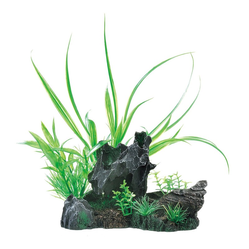 Gex GEX Healing Waterscape Mix Plant, Rock, Black