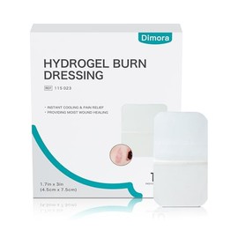 Dimora - Aderezo para heridas de hidrogel de 1.7 x 3 pulgadas, almohadillas para orejas para quemaduras, vendaje calmante estéril, tratamiento protect