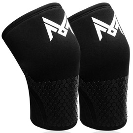 MERCURYAL 2 Pack Crossfit Knee Pads Workout Gym Powerlifting Knee Pads Neoprene 5mm Knee Pads Gym Knee Pads for Men Women (L)