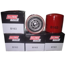 Baldwin B163 Spin-on Full-Flow Lube Oil or Transmission Filter, Heavy Duty 12 Micron, Replaces WIX 51307, Fram TG16 and XG16 (Pack of 6)