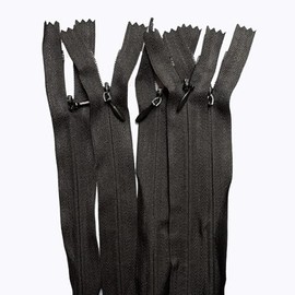 #3 Invisible Zips 24 Inch / 60cm Nylon Coil Closed-end Invisible Zippers for Sewing Tailor Sewing Crafts Wallet Pocket Shoes Clothes (Black)
