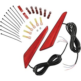 Show Chrome Accessories (52-953R Red Lens LED Saddlebag Marker Light Set For Honda Goldwing GL1800 2018+