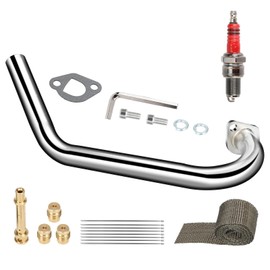 EOPOAYI Mini Bike Exhaust Pipe Kit Compatible with Predator 212cc 196cc 224cc Coleman CT200U CT200U-EX BT200X Baja Warrior MB165 MB200 KT196 GX160 GX200 6.5hp Clone Engine Go Kart Parts