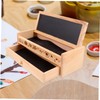 TEHAUX Double Layer Wooden Pencil Box Multifunctional Storage Case for