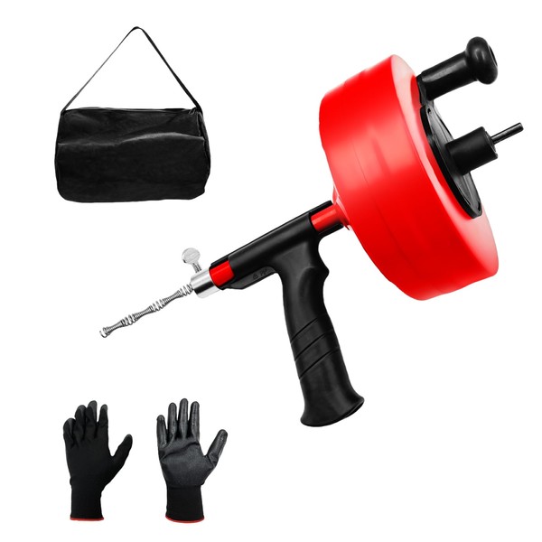 Drain Auger, 35 FT Plumbing Snake Clog Remover, Drain Snake
