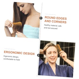 Beavorty Wooden Massage Comb Portable Wide Tooth Comb for Relaxing Scalp Massage Smooth Edges for Skin Friendly Use for Friends and Family Lightweight and Travel Friendly