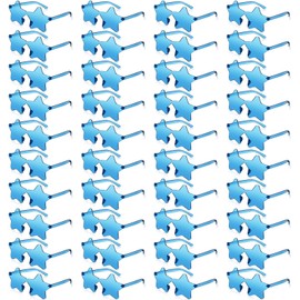 Cindeer 40 Pairs Rimless Star Shape Sunglasses Colorful Transparent Sunglasses Pentagram Glasses for Party(Blue)