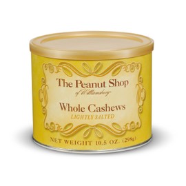 The Peanut Shop of Williamsburg Lightly Salted Cashews 10.5oz Tin