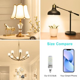 Super Bright E12 LED Corn Bulbs, 16W 1500LM Bulbs, Warm White 2800K Lights, CRI80+, 120W Incandescent Bulb Equivalent, E12 Base Non-Dimmable LED Lamp, Pack of 8