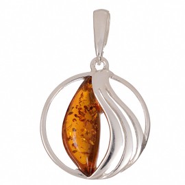 Sterling Silver and Baltic Honey Amber Pendant "Serenity"