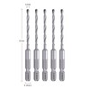 OIENNI Concrete Drill, Hexagonal Shaft, Set of 5, Carbide Drill,