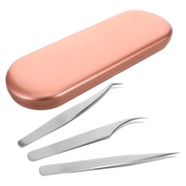 Outanaya 1 Set Precision Stainless Steel Eyelash Tweezers Kit with Storage Box Tools for Professional Lash Extensions Effortless Handling and High Precision Grafting