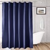 AooHome Solid Navy Blue Shower Curtain, Fabric Weighted Hem Shower