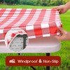 Romanstile Rectangle Vinyl Table Cover with Bench Covers, Flannel Backing