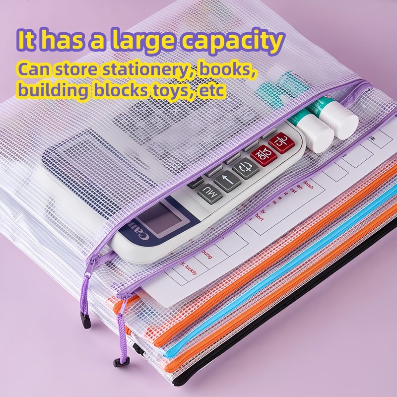 20-Piece Plastic Wallets Zip Lock Folders, Waterproof Zipper Document Pouch