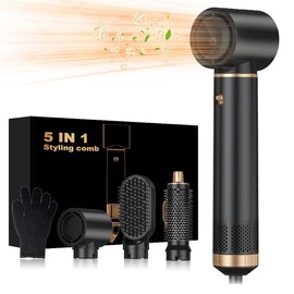 5 in 1 Hair Dryer Brush, 1 Set Multifunctional Styling Tool, Self-priming Curling Wand Set, Hair Dryer & Comb Set, Hair Styling Tool for Home & Salon Use