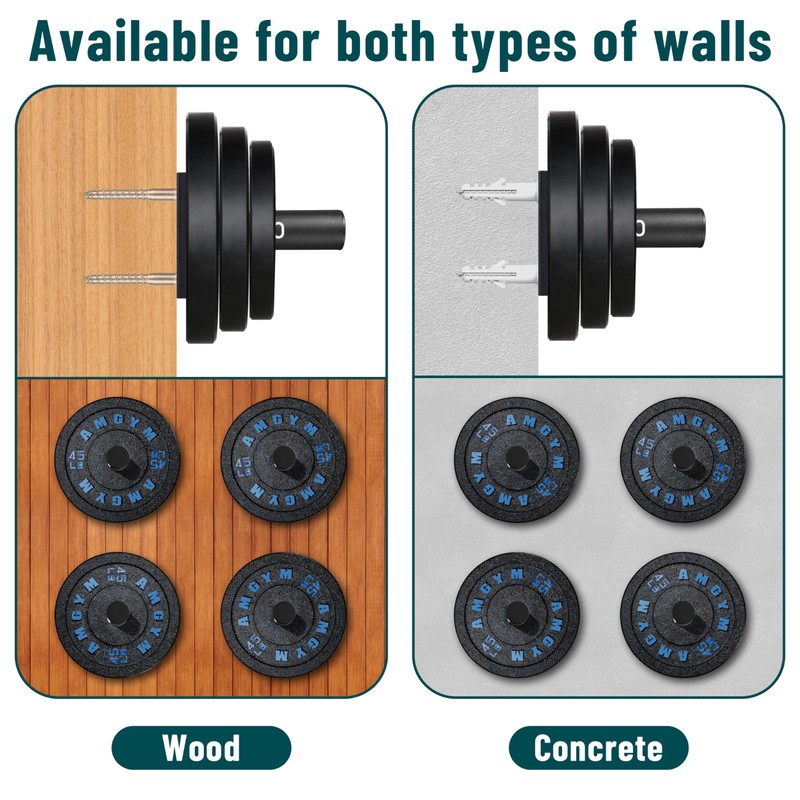 Weight Plate Holder, Wall Mounted Weight Rack Storage for Weight