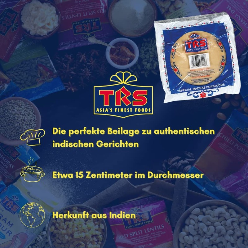 TRS - Madras Poppadoms - (1 x 200 g)