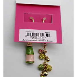 Betsey Johnson Non-Matching Flower Fireball & Champagne Earrings for Women - NEW