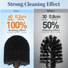 Toilet Bowl Brush Holder Set: Classic Round Bristle Head Deep