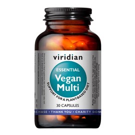 Viridian - Essential Vegan Multivitamin - 30 Caps | Balanced Formula for Plant-Based Diets | Vitamin B12, Iron, Zinc & Vitamin C | 27 Essential Vitamins & Minerals | Nutritionist Formulated