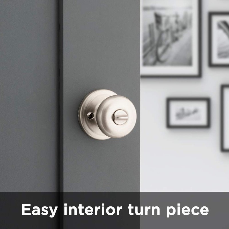 Kwikset Juno Interior Privacy Door Knob with Lock, Door Handle