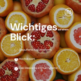 Vitamin C - High Dose & Buffered: 1000 mg per Capsule, with Calcium Ascorbate - Laboratory Tested & Vegan - Stomach Friendly & No Additives (1 x 60 Capsules: Supply for 1 Month, Tasteless)