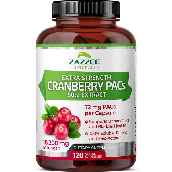 Zazzee Cranberry PACs, 72 mg PACs per Capsule, 2X Strength,