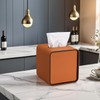 GORESE Square Tissue Box Cover for Kleenexs, PU Leather Tissue