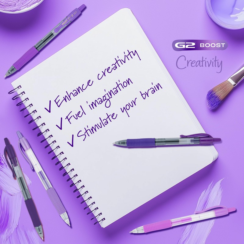 Pilot, G2 Premium Gel Roller Pens, G2 Boost Purples Pack,