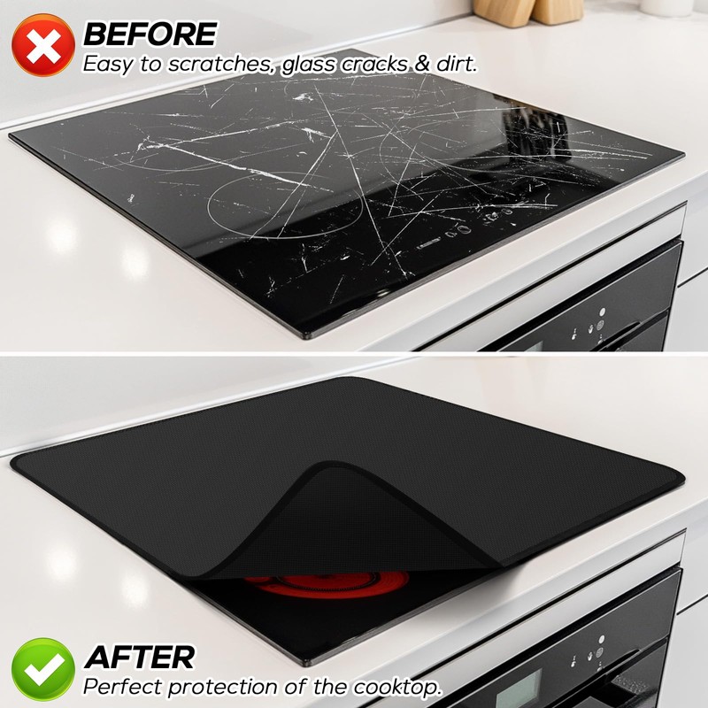 FLASLD Fireproof Electric Stove Top Cover, Heavy Duty Double 29.5×21