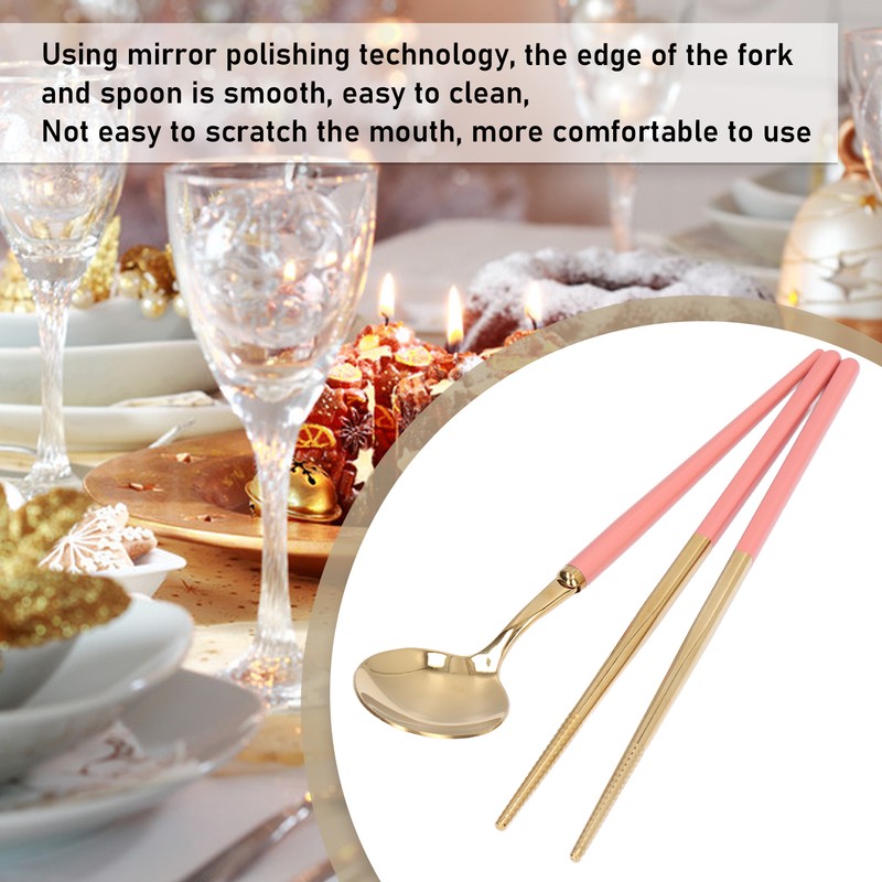 Stainless Steel Flatware Set Reusable Utensils Set Student Cutlery Storage