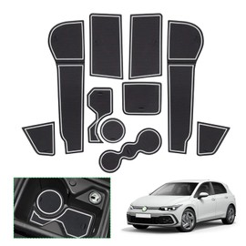 GAFAT Golf 8 MK8 GTI GTE GTD Alltrack R 2020-2022 2023 Non-Slip Mats, Golf 8 2023 Rubber Mats for Centre Console Armrest, Cup Holder, Door Seam, Golf 8 Accessories (White)