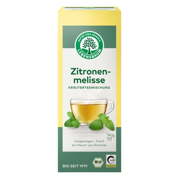 Lebensbaum Zitronenmelisse, Bio Kräutertee-Mischung, Zitronenmelissen-Tee, Bio-Tee, Sommer-Tee, 100% Zitronenmelisse &