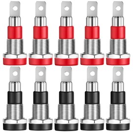 10 PCS Banana Jack Socket Female Banana Plug Connectors Bananas Jack Red and Black Female Socket Binding Post Adapter Brass Soldering Females Sockets Binding Post Adapter for DIY Test Projects