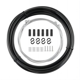 YUTUING Universal Bicycle Brake Cable Housing Kit, V-Brake Noodle Cable Guide Pipe and Caps Accessories for All Types of Bicycle, Black