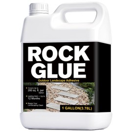 Teexpert Rock Glue for Landscaping – 1 Gallon Outdoor Gravel Binder for Pea Pebbles, Small Stones – Strong Bond, Water Permeable, Weather Resistant – Ideal for Pathways, Patios, Driveways, Yards