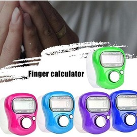 Cldaisy Blue 5 Digit LED Digital Row Counter, Display Counter Clicker,Handheld Number Click Counter,Finger Tally Counter,Electronic Finger Counter Hand Tally Counter with Ring for Golf