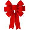 Red Bows Christmas Decorations Large Wired Velvet Bow with Gold