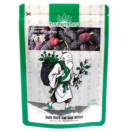 Hapsmiley Dried Mulberries (桑葚干/sang shen) 100% Natural Dried Traditional Ingredient, Perfect for Culinary Uses and Beverages, Dried Bulk Herb 3.5 oz (100g)