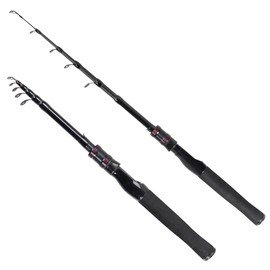 Telescopic Fishing Rod, Collapsible Fishing Rod Portable Spinning Pole for Saltwater and Freshwater, Carbon Fiber Lightweight and Compact Design (Full Extend 5.9 Feet)