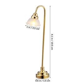 BESPORTBLE Miniature Dollhouse Accessories: 2Pcs Dollhouse Lights Battery Operated - 1/12 Scale Miniature Floor Lamp Mini Desk LED Light Furniture Lighting Ornament, 4.09 * 0.58inch