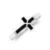 AeraVida Sideways Cross Black Onyx Inlay Sterling Silver Ring-9