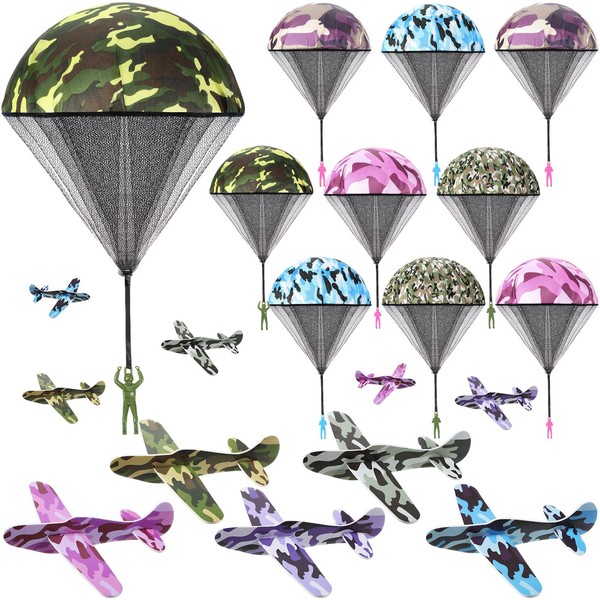 Jerify 20 Pcs Parachute Toy for Kids Army Toys Flying